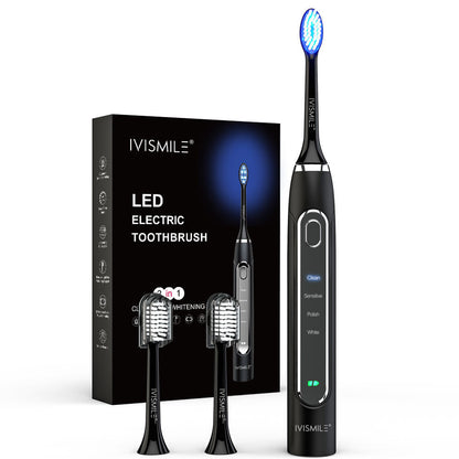 Electric toothbrush with blue light